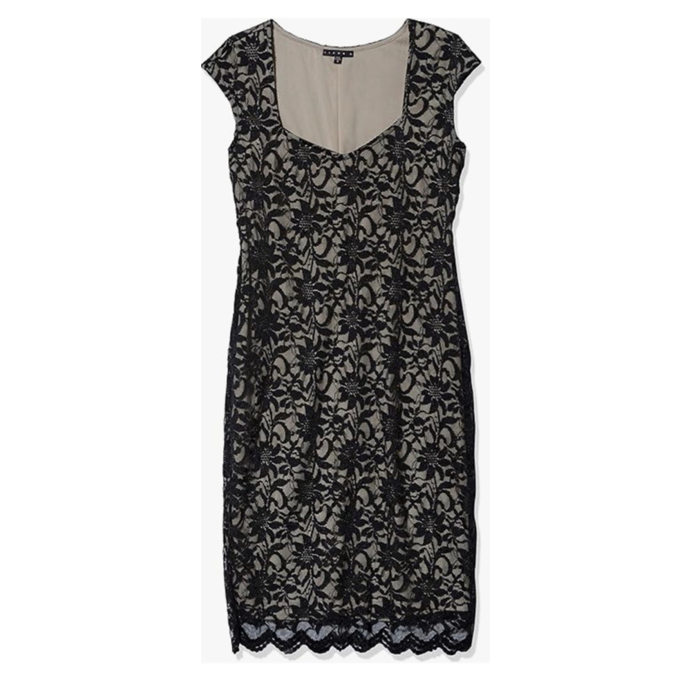 Tiana B. Sheath Dress Size 10P Black Lace - Picture 2 of 12